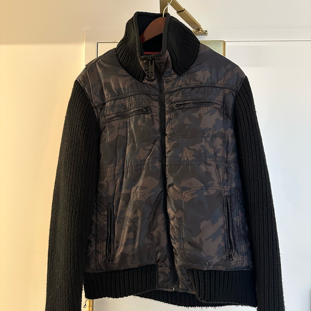 Scotch & Soda Black and Gray Puffer Jacket